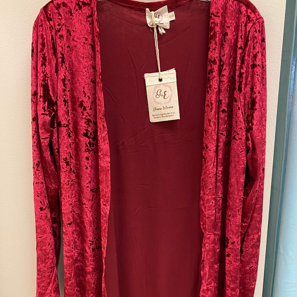 Long crushed velvet kimono